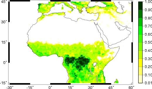 GLOWA-IMPETUS in West Africa FOREST COVER fract.
