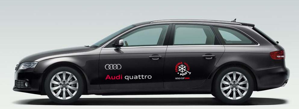 Large-area Audi product message, partner s name on the rear wing The rear window can be used for messages, including the partner s messages. Signage must be unobtrusive, however.