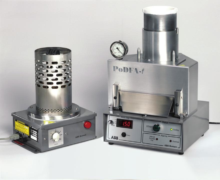 Photos are courtesy of Alcan Inc. PoDFA-f sampling station Mass measurement Mass 0 to 5 kg ± 0.02 kg Important : Mass over 8 kg can damage the load cell Target mass Selectable to 1.50, 1.25, and 1.