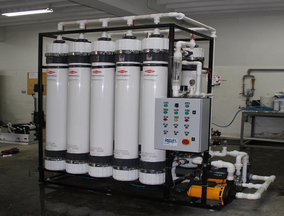 DAYLIFF ULTRAFILTRATION Features DOW hollow fiber membrane It is modular Packaged systems upto 300m3/hr