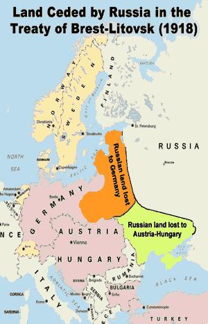 Slide 8 At the Treaty of Brest-Litovsk in March 1918, Russia abandoned its previous rule over Finland, most of Poland, Latvia, Lithuania, Estonia, Ukraine, and Belorussia.