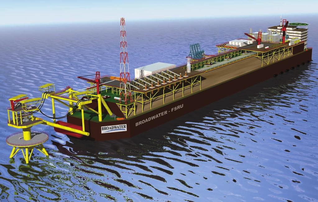 The proposed LNG terminal will consist of a Floating Storage and Regasification Unit (FSRU) that is approximately 1,215 feet long, 200 feet wide and rises approximately 80 feet above the water line