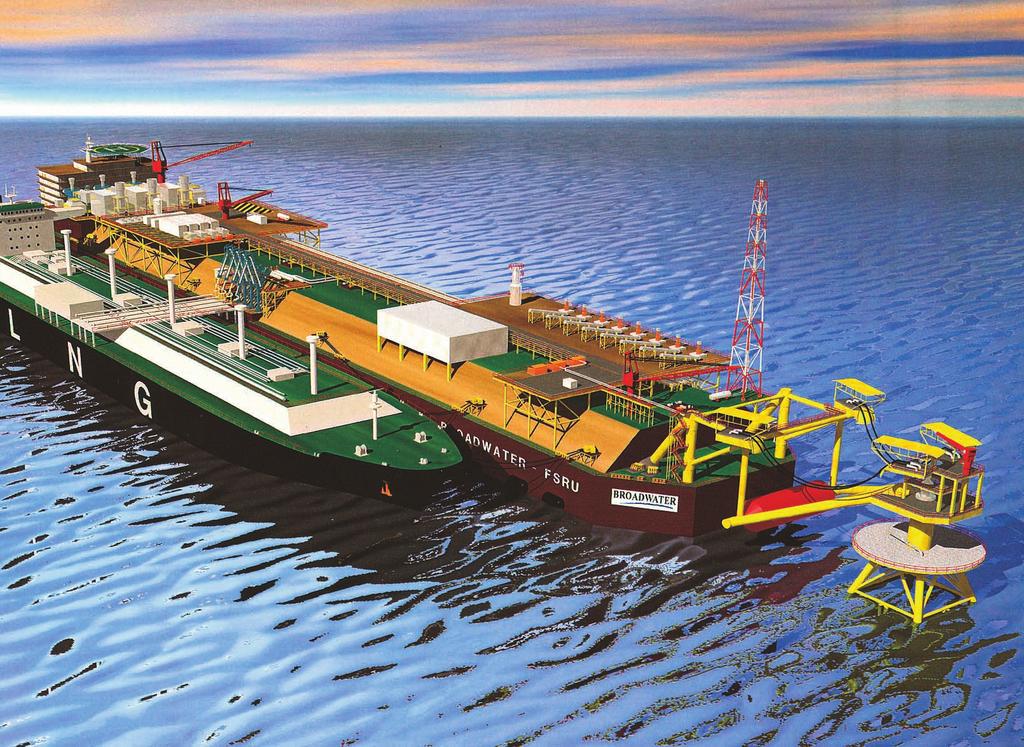 The FSRU will be designed with a net storage capacity of approximately 350,000 cubic meters (m 3 ) of LNG (equivalent to 8 billion cubic feet of natural gas).