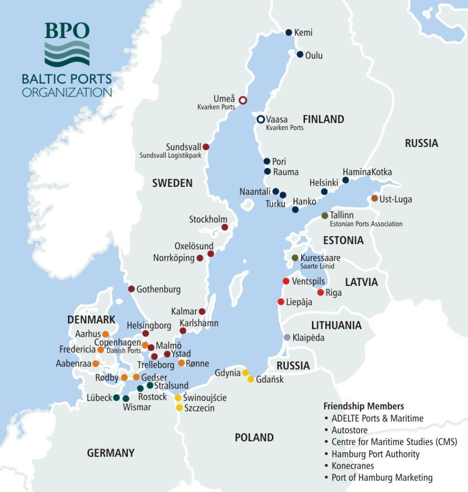BPO is a regional ports association Non-Profit Networking organization 45 of the most significant ports in nine countries Promoting