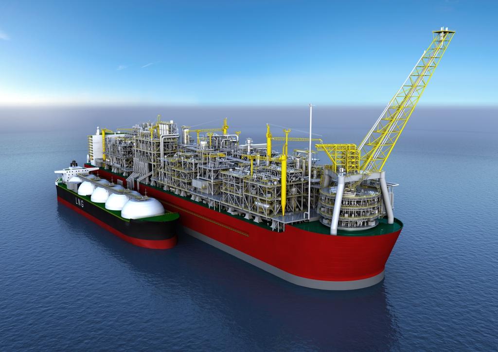 FLNG Overview Access stranded gas, using: Floating offshore or near shore structure permanently moored Subsea wells, via flowlines and risers (or other incoming supply)