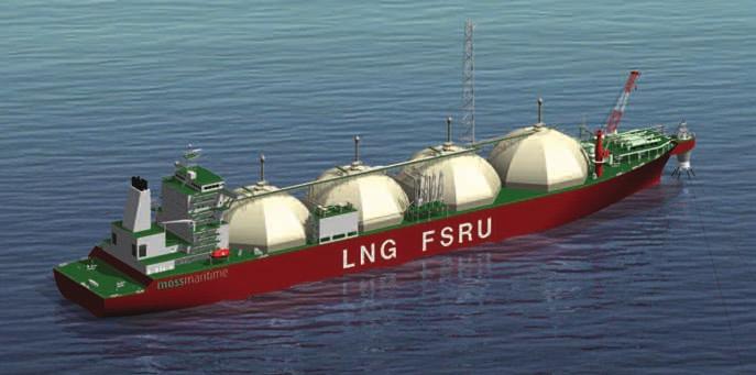 The FSRU consists of a steel monohull with Moss LNG tanks, regasification plant, turret and gas export facilities, and all necessary safety and crew facilities.
