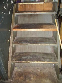 The basement stair treads are painted.