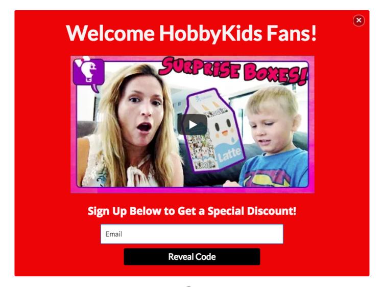 Example 2: Turning YouTube Fans into Subscribers Using highly targeted pop ups makes it easy to welcome your YouTube fans to your store and increase the likelihood that they ll make a purchase.