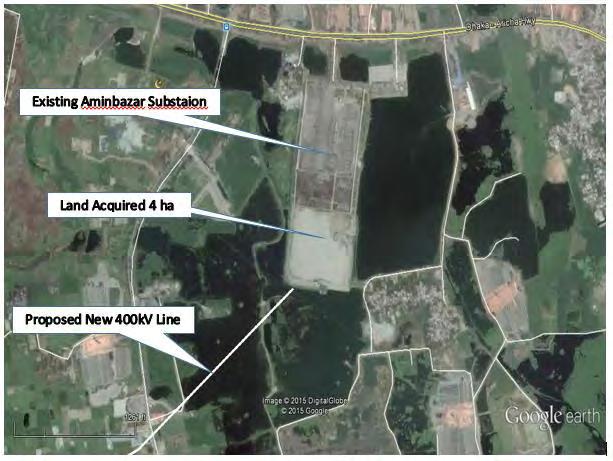 Map 3.3 - Site of Aminbazar 400kV Grid Substation 98. The proposed Air-insulated Switchgear (AIS) at Aminbazar has specifications as indicated in Table 3.