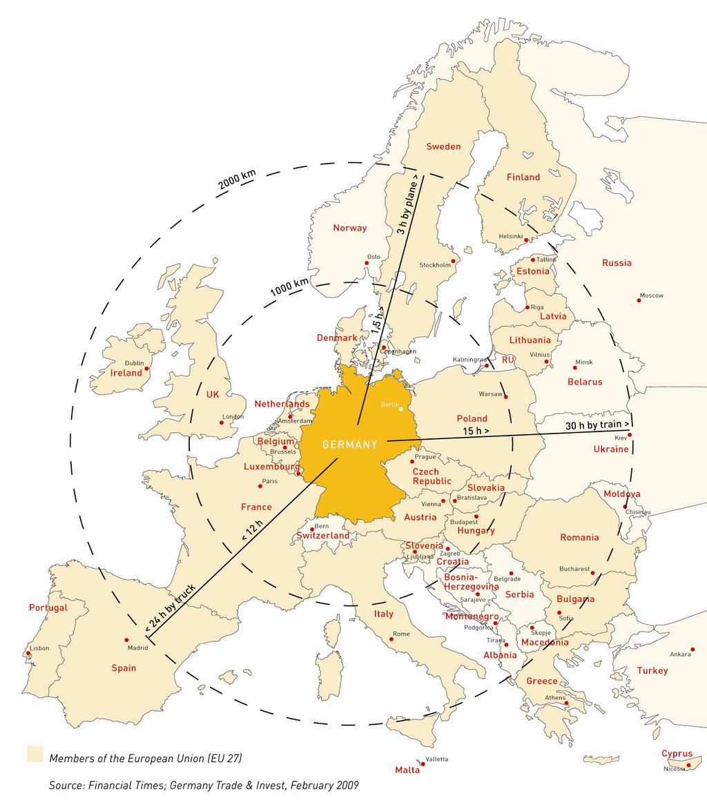 66 2.4 Germany s Business Environment Germany is located in central Europe and since the eastward expansion of the EU it brings north and south, east and west closer together than ever before.