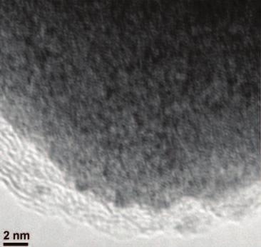 (e), TEM image of the fracture site in a MG nanowire subjected to focused Ga 1 ion irradiation at a dose of 305 ions/nm 2 showing ductile morphology following tensile testing.