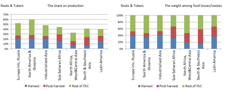 STOA - Science and Technology Options Assessment Figure E2: The importance of harvest and postharvest crop losses within FSC presented by commodity groups and macro regions Commodity groups: Cereals: