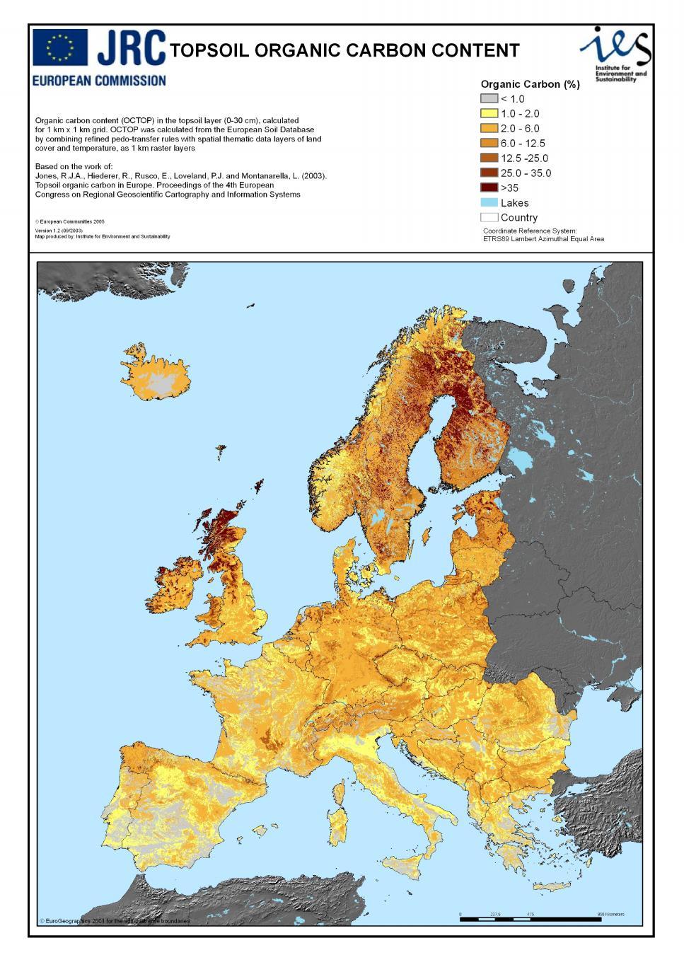 STOA - Science and Technology Options Assessment Figure B2: Organic carbon content of European