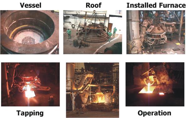 Test 3: A 10-day demonstration-scale DC-arc furnace campaign was conducted to demonstrate production of a 25% ferronickel grade at smelting rates of 350kg/h.m 2 to 610kg /h.