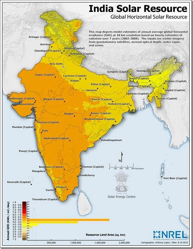 India s Solar Energy Potential Thermal PV The Indian Energy Portal estimates that if 10% of land used for solar energy harvesting