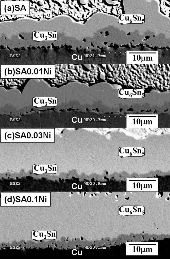 Y.W. Wang et al. / Microelectronics Reliability 49 (2009) 248 252 251 Fig. 5. Zoom-in micrographs for Fig. 1d1 d4 showing enlarged views of Kirkendall voids.