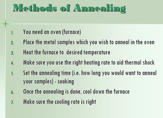 In summary, Annealing process consists of: 1.