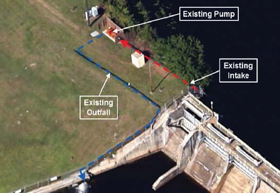 Figure 27. Temporary Southwest Florida Water Management District Pump Station at the Hillsborough River Dam. Figure 28. Proposed Hillsborough River Dam Siphon location.