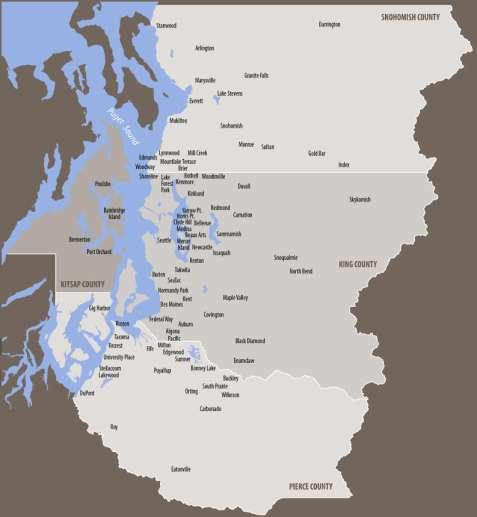 2 Puget Sound Regional Council The Region: 4 counties 82 cities and towns Hundreds