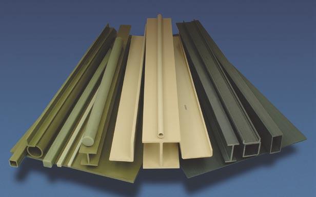 system with a UV inhibitor. The resin system can be formulated to meet NSF requirements. Color: olive green The three EXTREN series: (left to right) 500, 625 and 525.