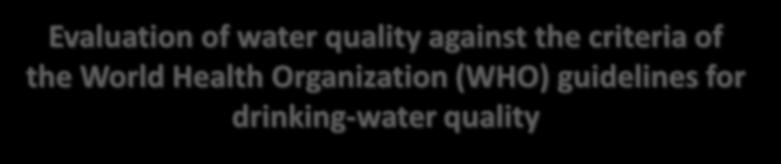 Evaluation of water quality against the criteria of the World Health Organization (WHO) guidelines for drinking-water quality In the following Table, waters from irrigation canal, which are using as