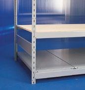 Mini-Racking with Choice of Decking The beams are designed to receive steel shelves (SR40, SH20), wire decking (SR42) or wood panels at least 5 8" thick.