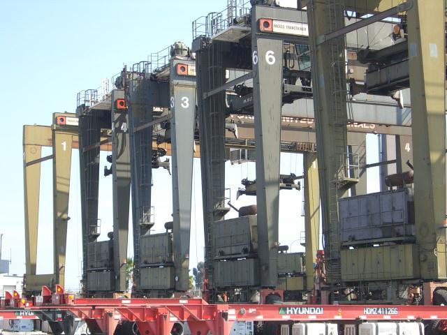 Gantry (or portal) crane Designed to lift containers and swap bodies,