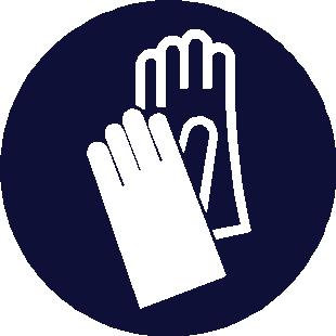 Wear protective gloves. (Household rubber gloves.) Wear appropriate clothing to prevent any possibility of skin contact. Respiratory protection not required.
