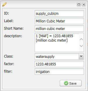 Task 5: Entities -UNITS Let s analyze the Million Cubic Meter unit ID and names: no comments Description: it describes the fact that the default unit for the irrigation water supply database is