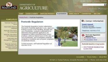 Pesticide Regulation s WebSite www.mda.maryland.