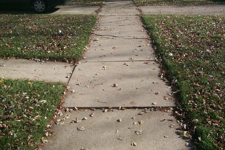 Examples DOES NOT QUALIFY Figure 1 Sidewalk Trip Hazard (1 1/8 or Greater) The sidewalk squares should be