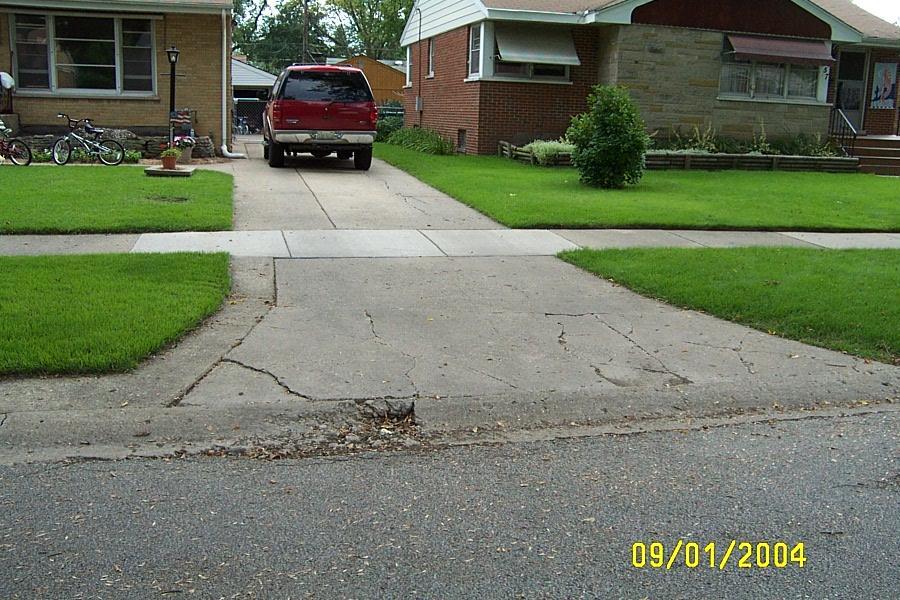 Examples (continued) Figures 13 & 14 - Deteriorated Curb and Cracked Apron The