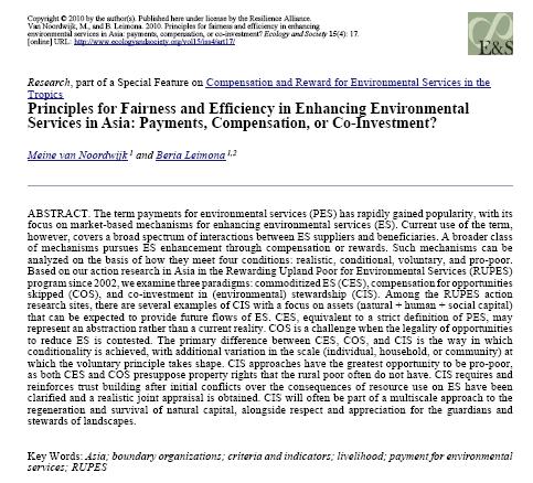 RUPES Synthesis: Fairness and Efficiency Is the strict definition of PES still relevant?