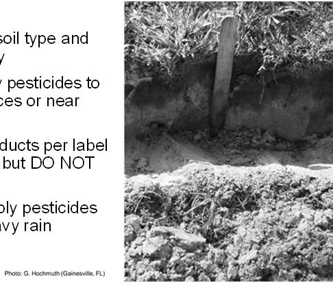 surfaces or near storm drains Water in products per label