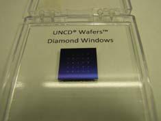 UNCD Wafers UNCD Wafers are wafer-scale diamond products used for MEMS development, tribological testing, and unique nano-scale processing applications.