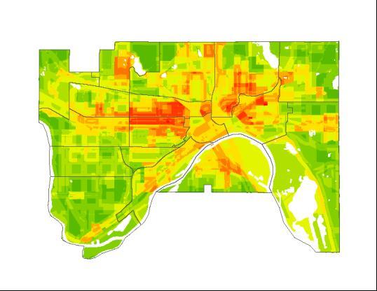 Future Trends Site Selection Model Maps the social and site conditions that may indicate the need for additional tree cover Attributes considered: Population