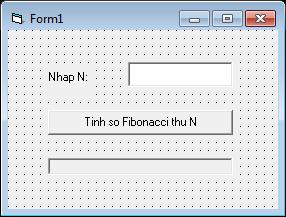 Tạo form như hình: TextBox: txtn Label: lblkq CommandButton: cmdtinh 2.
