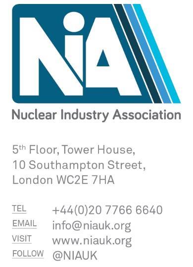 April 2017 BEIS Consultation on Building our Industrial Strategy ; Nuclear Industry Association response The Nuclear Industry Association (NIA) welcomes this opportunity to respond to the Government