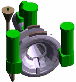 agglomeration length of L agg = 10 mm was selected for this simulation, based on the results for 4 the large spindle. The small spindle simulation resulted in 9.73 10 lusions (i.e., 2.