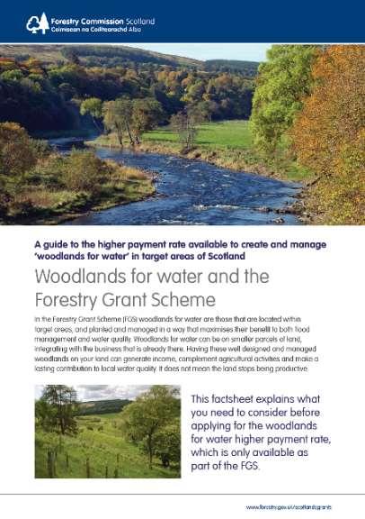 Woodland for Water Forestry Grants Scheme higher payment rate available to create and manage woodlands for