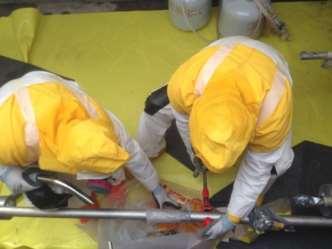 hazardous materials, such as asbestos Removing