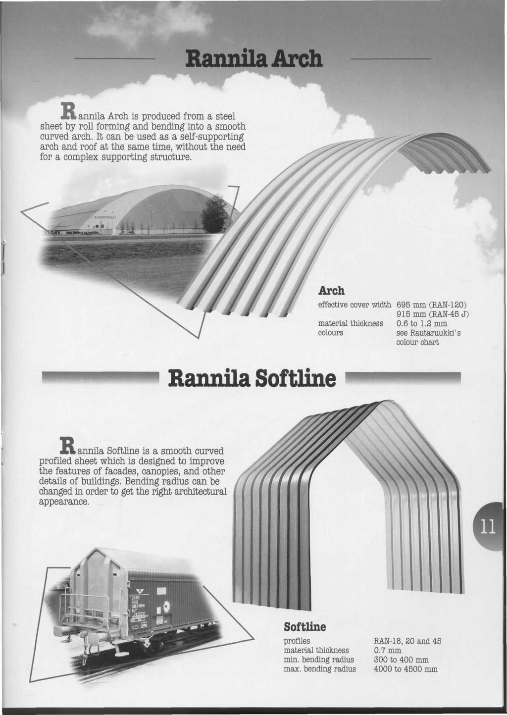 RanmlaArch > annila Arch, is produced from a steel sheet by roll forming and bending into a smooth curved arch.