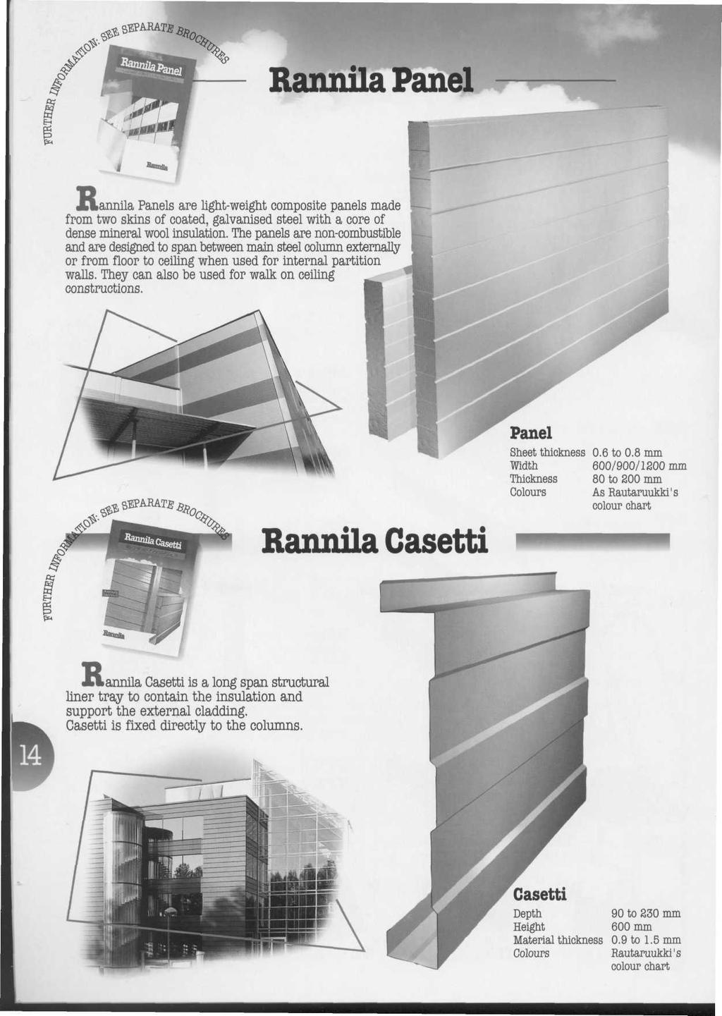 Rannila Panel Lannila Panels are light-weight composite panels made from two skins of coated, galvanised steel with a core of dense mineral wool insulation.