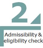 Admissibility & eligibility check Are all forms submitted? YES NO Are all call conditions met? YES NO ATTENTION!