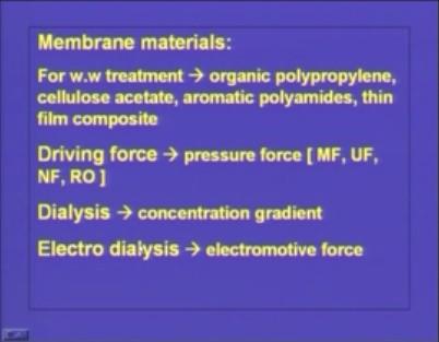 (Refer Slide Time: 22:10) But when we talk about the dialysis the driving force is concentration gradient, we all are familiar about the dialysis and when we talk about the electro dialysis the