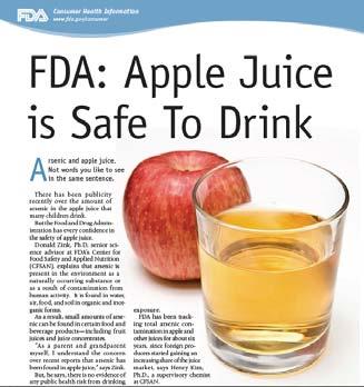 FDA Patulin Surveillance in Apple Juice Products 1994 2008 Frequency of detection (%) Concentration (ppb) n Detectable At or above 50ppb Average Range All Years 3061 50.2 4.4 24.4 ±1.4 0.