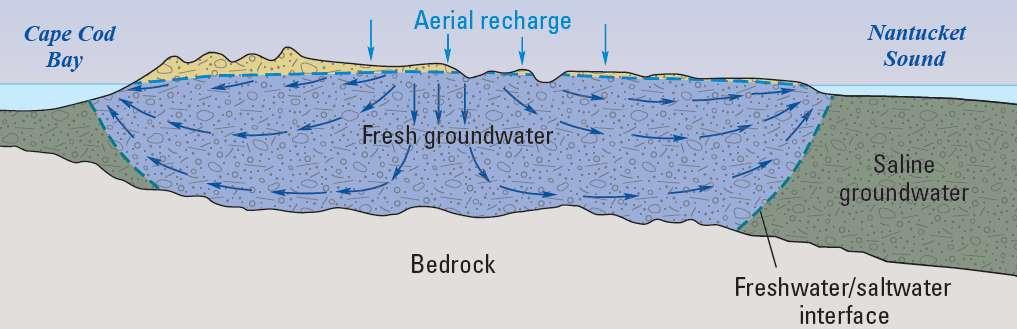 Groundwater discharges into fresh and saltwater receptors Freshwater