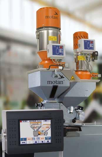 DOSING AND MIXING MINICOLOR G GRAVIMETRIC ADDITIVE DOSING UNITS MINICOLOR G with one dosing module Detail of load cell MINICOLOR G Compact gravimetric dosing and mixing unit for one main component