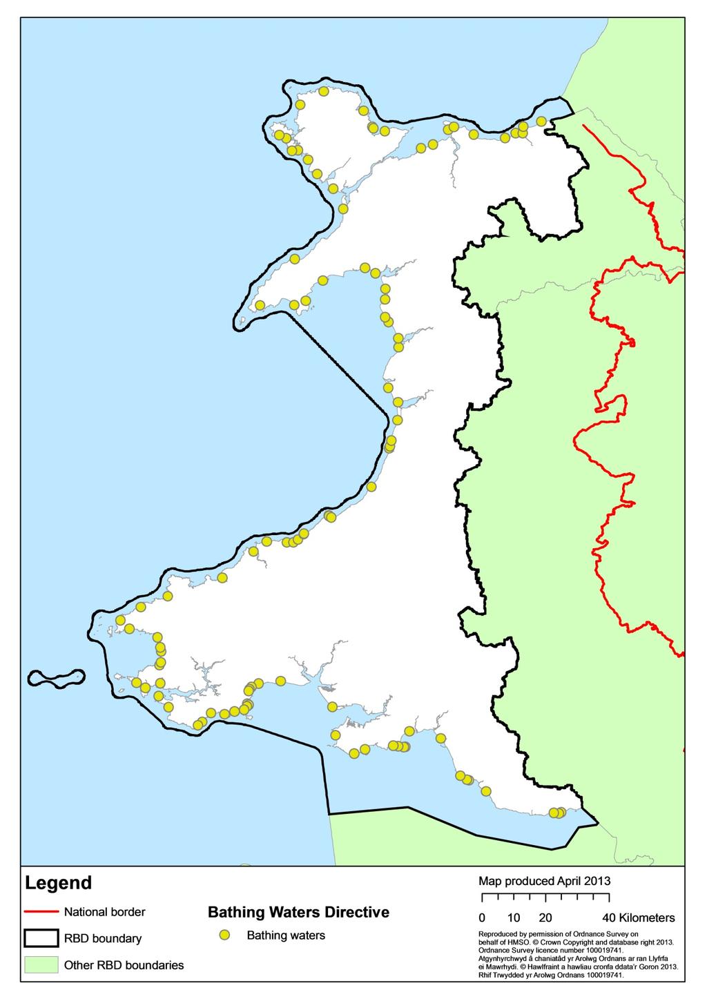Figure 13: Bathing Water Protected Areas Bathing waters are protected under the Bathing Water Directive to ensure that water quality at bathing beaches is