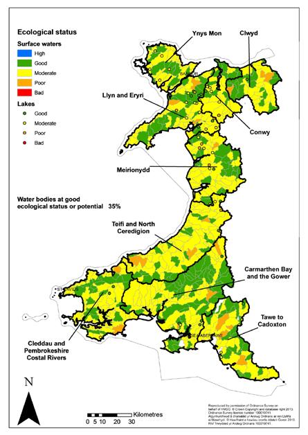 water bodies by catchment Natural Resources Wales, Western Wales
